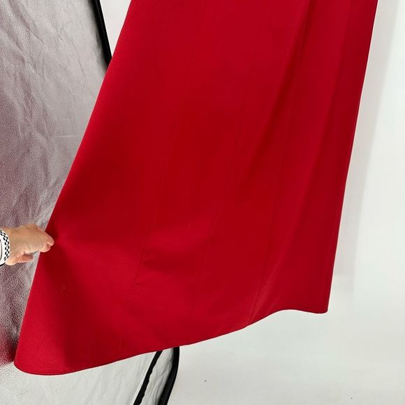 Cache Y2K Strapless Satin Gown Dress Red Formal Cocktail Maxi Long Holiday Size - Picture 8 of 9